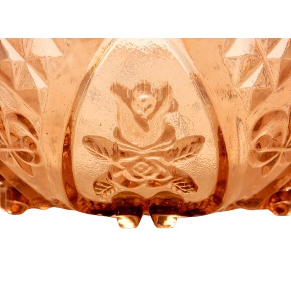 Vintage Pressed Glass Diamonds & Thumbprints Serving Bowl - Picture 8 of 10